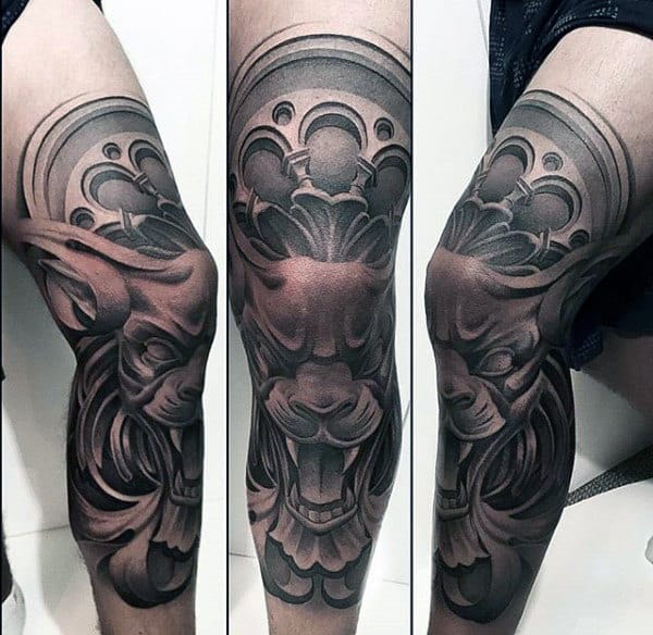 Gargoyle Church Window Crazy Guys Thigh And Leg Sleeve