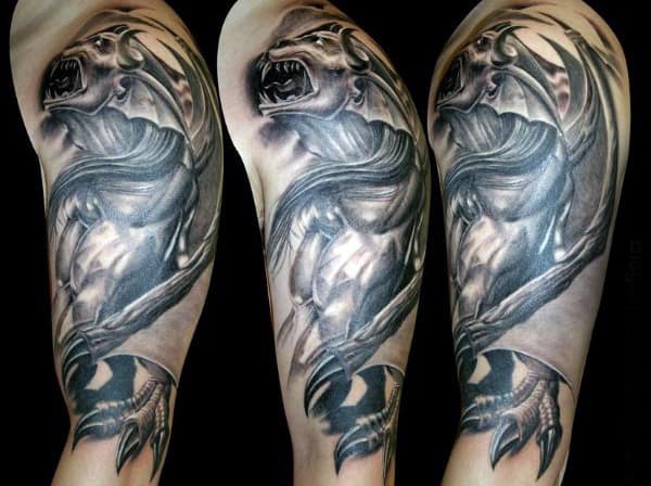 Gargoyle With Claws Mens Arm Tattoo