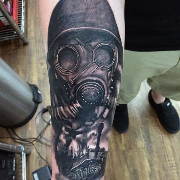 Gas Mask Tattoos Army Men