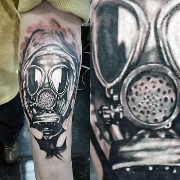 Gas Mask Themed Tattoos For Gentlemene
