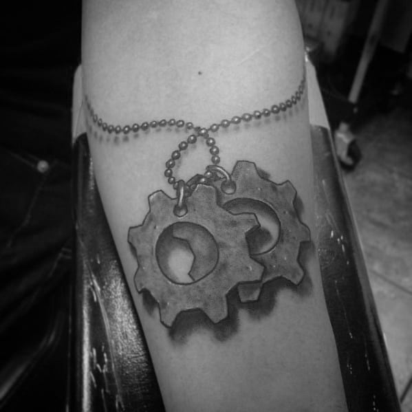 Gears Of War 3d Necklace Male Forearm Tattoo Ideas