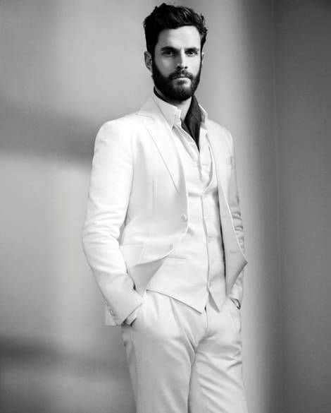 Gentleman With Cool Stylish All White Outfit