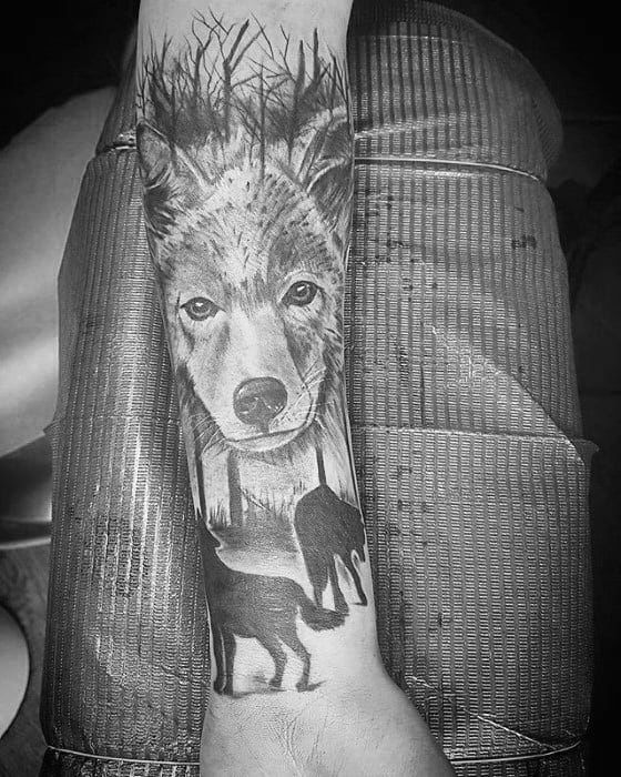 Gentleman With Coyote Tattoo