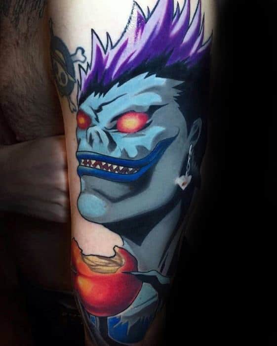 Gentleman With Death Note Tattoo On Arm