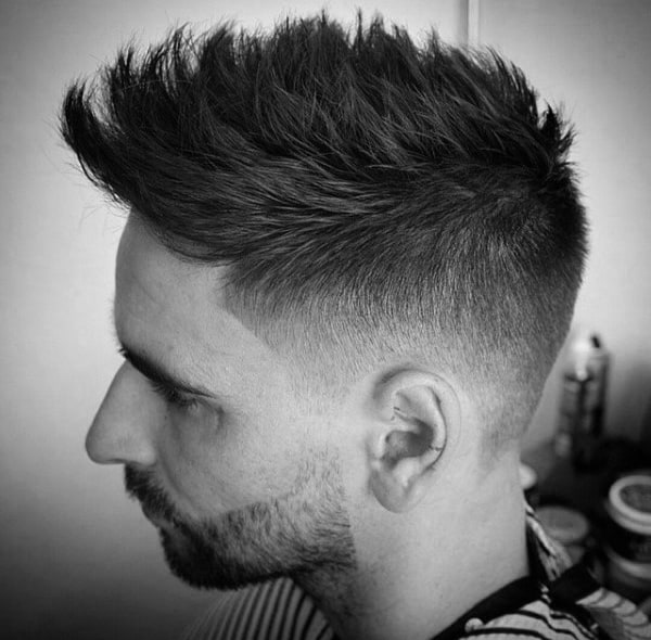 Gentleman With Faux Hawk Taper Fade Hair