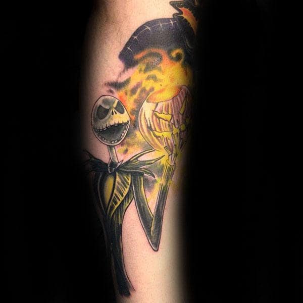 Gentleman With Flaming Night Before Christmas Tattoo