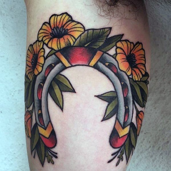 Gentleman With Horseshoe Good Luck Tattoo