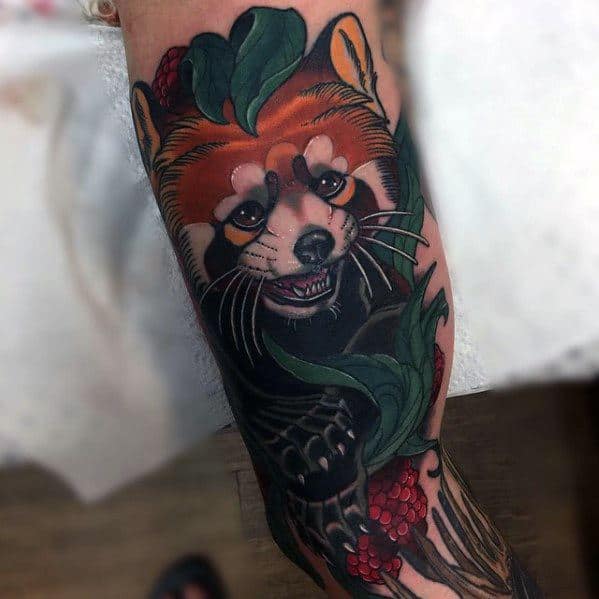 Gentleman With Inner Arm Red Panda Tattoo