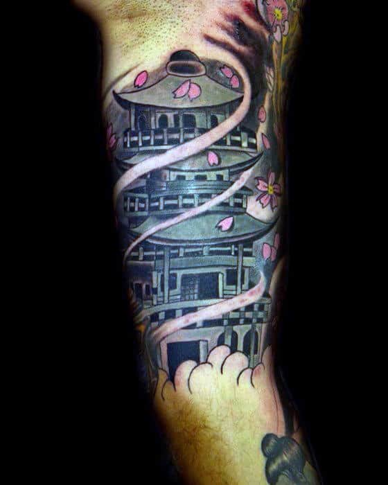 Gentleman With Japanese Inner Arm Bicep Quarter Sleeve Tattoo