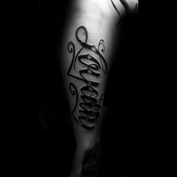 Gentleman With Loyalty Arm Tattoo Design