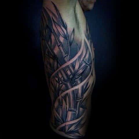 Gentleman With Rib Cage Side 3d Bamboo Tattoo