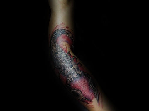 Gentleman With Scorpio Forearm Tattoo