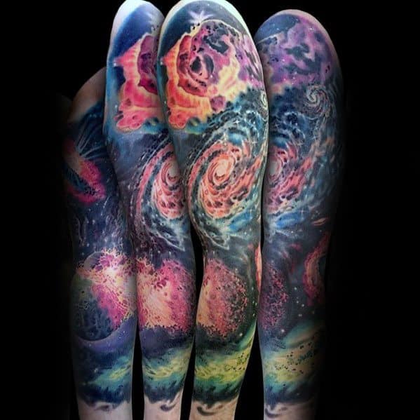 Gentleman With Sleeve Celestial Tattoo