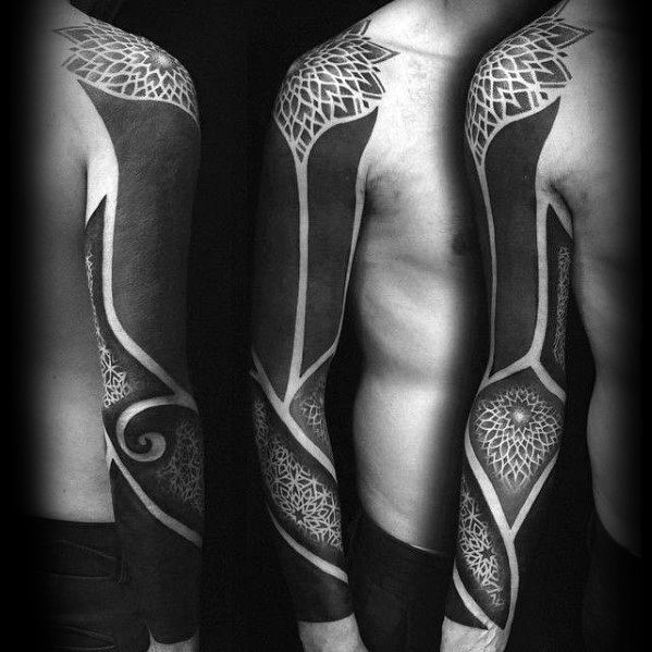 Gentlemens Blackout Sleeve Tattoo Ideas