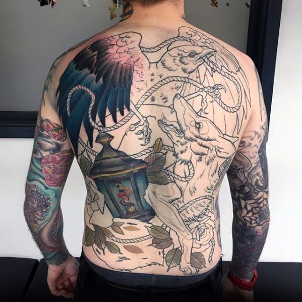 Gentlemens Lantern Tattoo Ideas On Full Back