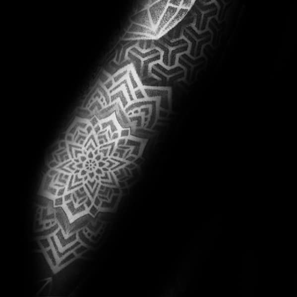 Geoemtric Flower Pattern Ditch Tattoos Guys