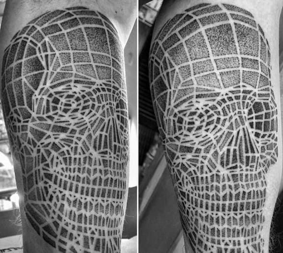 Geometric Awesome Badass Skull Tattoos For Men