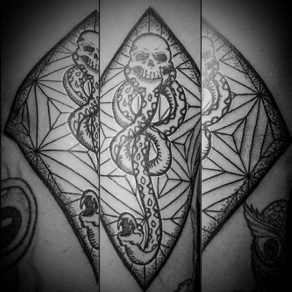 Geometric Back Guys The Dark Mark Tattoo Design Ideas