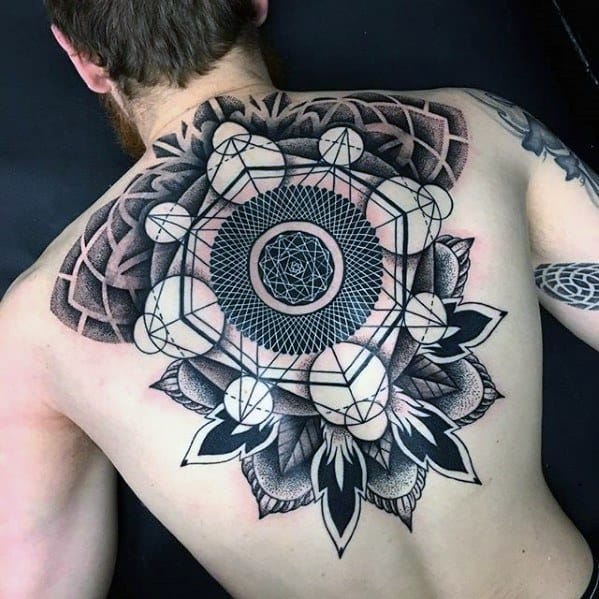 Geometric Back Tattoo Designs For Guys