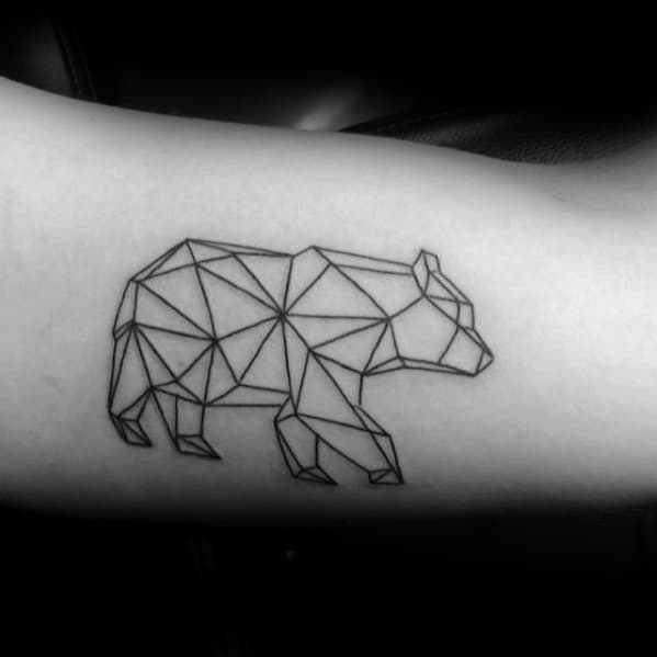 Geometric Bear Guys Simple Inner Arm Bicep Tattoo Ideas