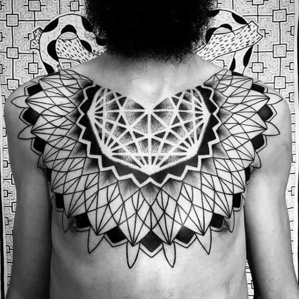 Geometric Chest Tattoos For Gentlemen