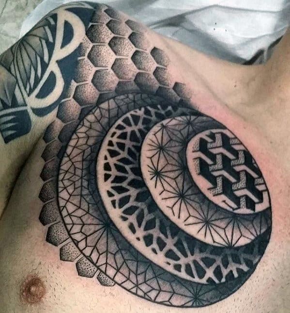 Geometric Chest Tattoos Male