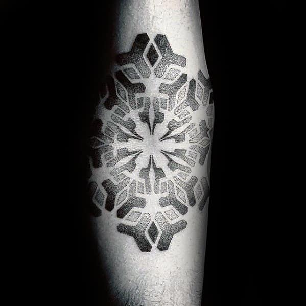 Geometric Dotwork Inner Forearm Mens Tattoo Designs