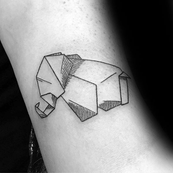 Geometric Elephant Mens Simple Arm Tattoos