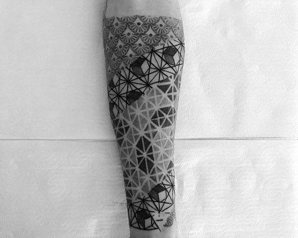 Geometric Forearm Sleeve Guys Tattoo Designs