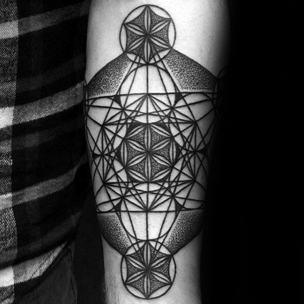 Geometric Inner Forearm Guys Tattoo Ideas
