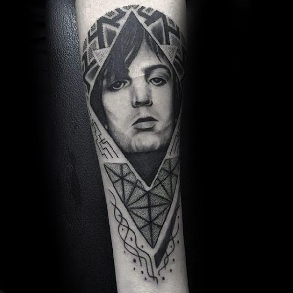 Geometric Inner Forearm Music Pink Floyd Mens Tattoos