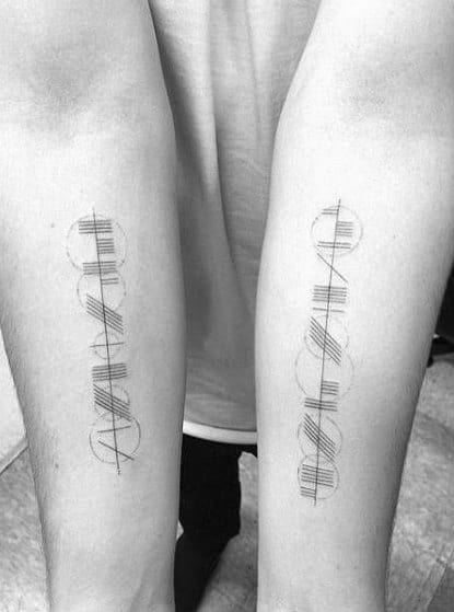 Geometric Inner Forearms Cool Ogham Tattoo Design Ideas For Male