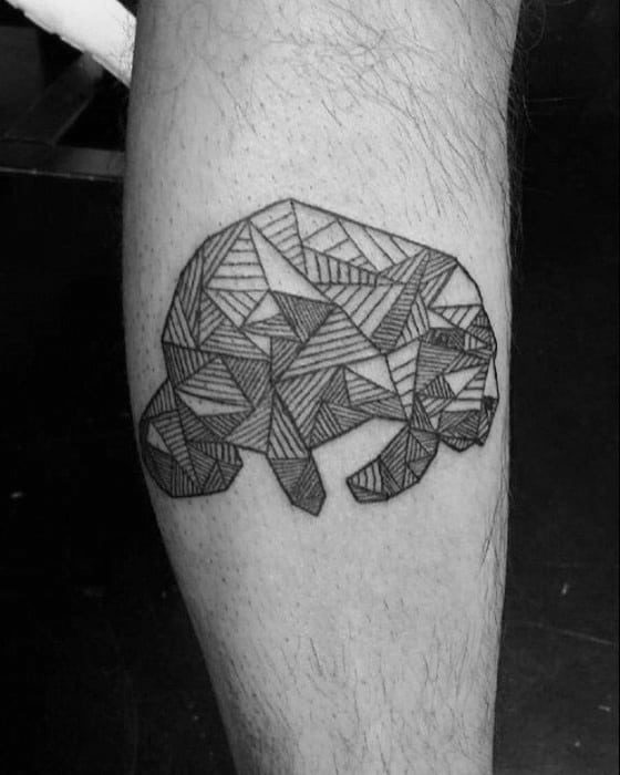 Geometric Leg Calf Walrus Tattoos For Males
