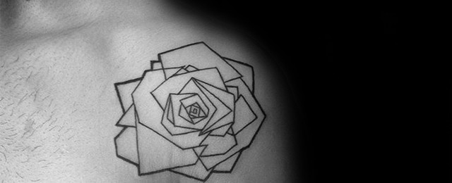 Geometric Rose Tattoo Designs For Men