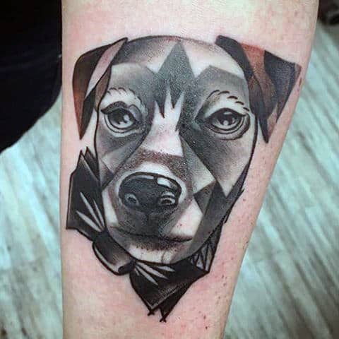 Geometric Shapes Abstract Male Dog Tattoo Design Ideas