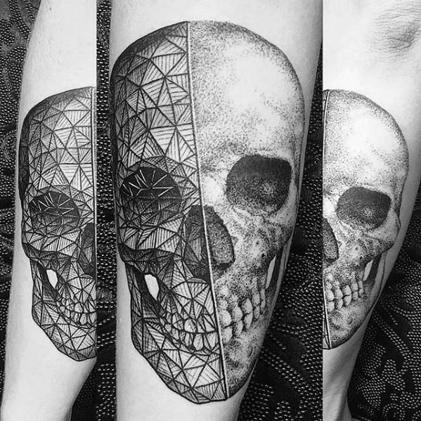 Geometric Skull Forearm Guys Tattoos With Rad Design