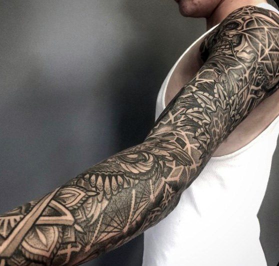 Geometric Sleeve Tattoo Designs For Guys