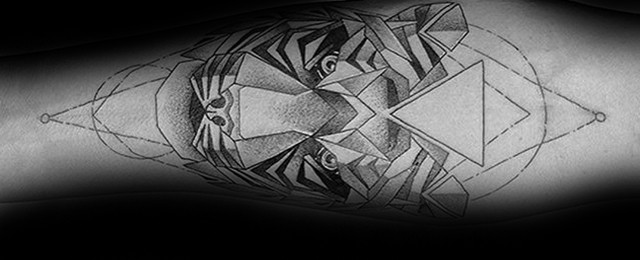 Geometric Tiger Tattoo Designs For Men