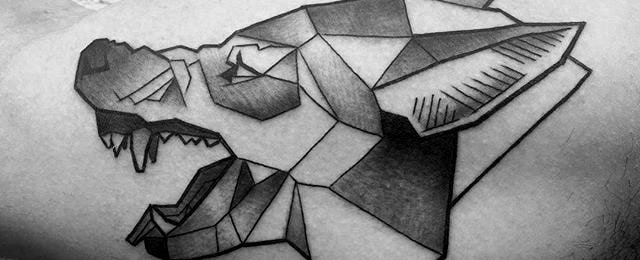 Geometric Wolf Tattoo Designs For Men