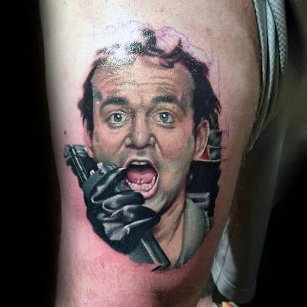 Ghostbusters Thigh Tattoos For Gentlemen