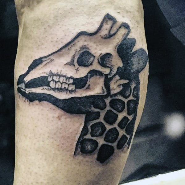 Giraffe Skull Mens Arm Tattoo