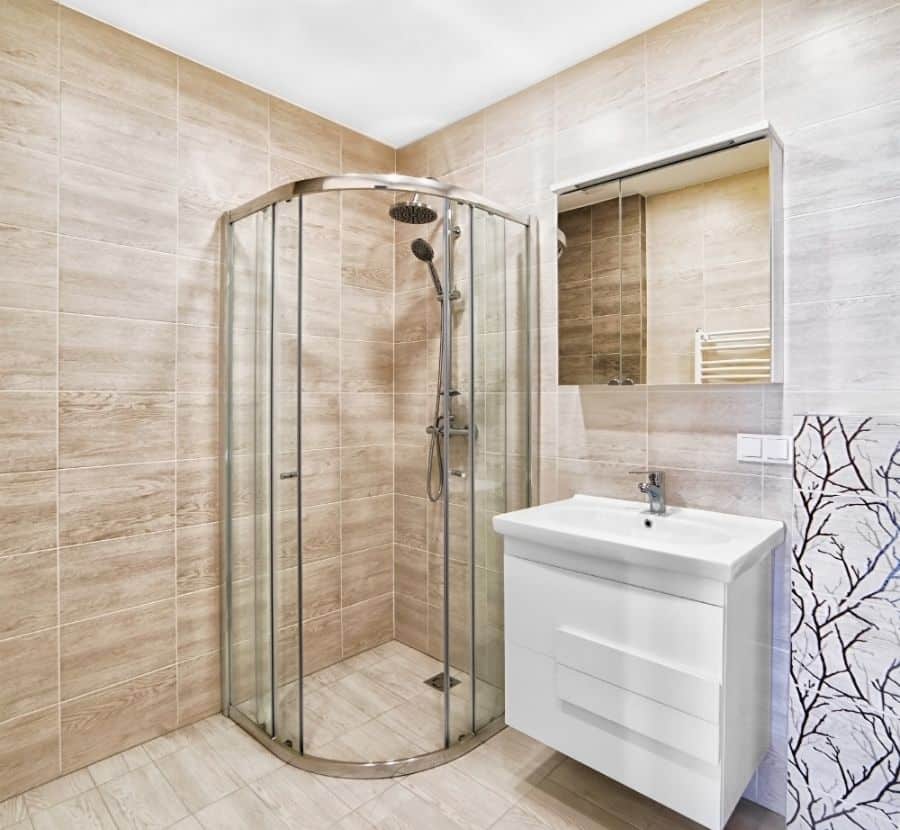 glass corner shower