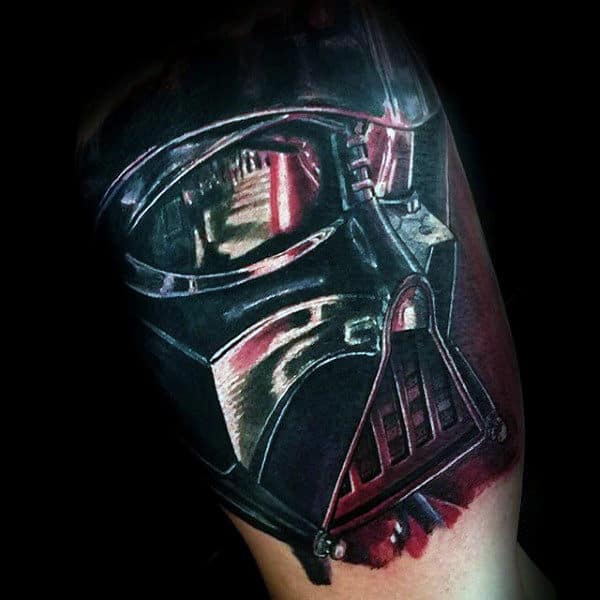 Glassy Darth Vader Tattoo Mens Arms