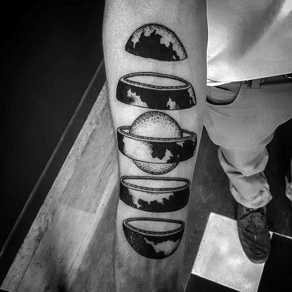 Globe Earth Core Mens Inner Forearm Tattoos