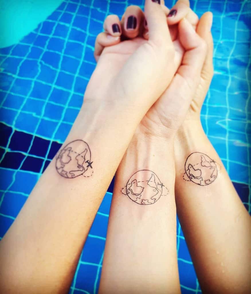 Globe Friendship Tattoo