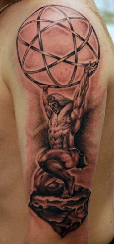 Globe Greek Myth Tattoo For Men