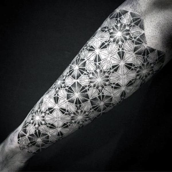 Glorious Bright Starry Dotwork Tattoo Male Forearms