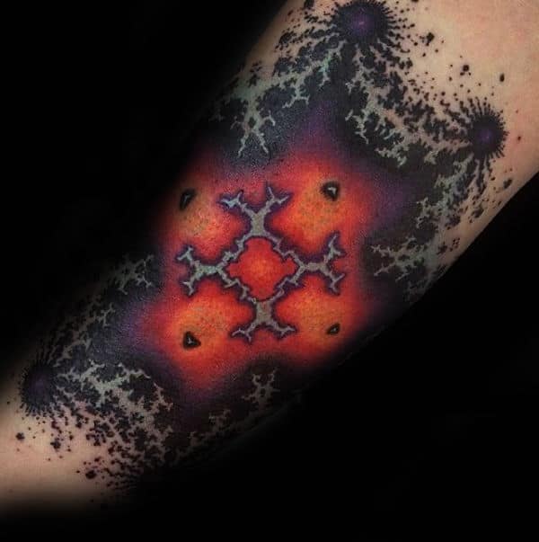 Glowing Factal Guys Arm Tattoos