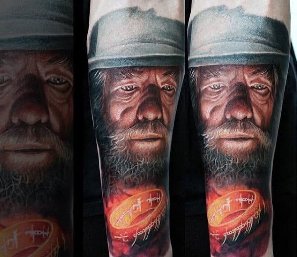Glowing One Ring Mens Lord Of The Rings Forearm Tattoos