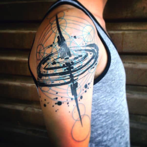 Gometry Science Tattoo For Men On Arm